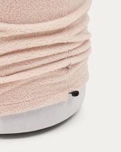 Load image into Gallery viewer, Kaeli footrest with removable cover in pink bouclé Ø 43 cm - image 3