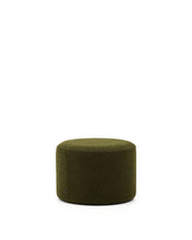 Load image into Gallery viewer, Kaeli footrest with removable cover in green bouclé Ø 60 cm