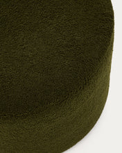 Load image into Gallery viewer, Kaeli footrest with removable cover in green bouclé Ø 60 cm - image 3