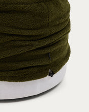 Load image into Gallery viewer, Kaeli footrest with removable cover in green bouclé Ø 60 cm - image 4