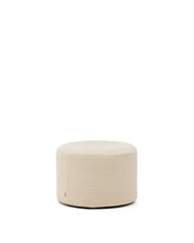 Load image into Gallery viewer, Kaeli footrest with removable cover in ecru bouclé Ø 60 cm