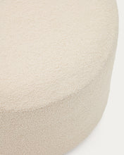 Load image into Gallery viewer, Kaeli footrest with removable cover in ecru bouclé Ø 60 cm - image 4