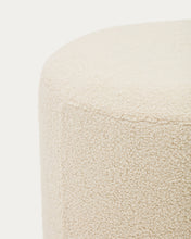 Load image into Gallery viewer, Kaeli footrest with removable cover in ecru bouclé Ø 60 cm - image 5