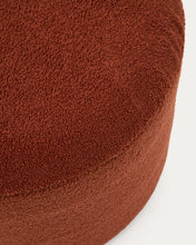 Load image into Gallery viewer, Kaeli footrest with removable cover in terracotta bouclé Ø 60 cm - image 4