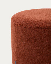 Load image into Gallery viewer, Kaeli footrest with removable cover in terracotta bouclé Ø 60 cm - image 5