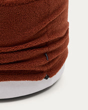 Load image into Gallery viewer, Kaeli footrest with removable cover in terracotta bouclé Ø 60 cm - image 6
