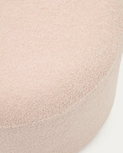 Load image into Gallery viewer, Kaeli footrest with removable cover in pink bouclé Ø 60 cm - image 2
