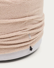 Load image into Gallery viewer, Kaeli footrest with removable cover in pink bouclé Ø 60 cm - image 3