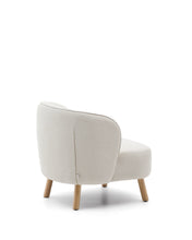 Load image into Gallery viewer, Ulit armchair in beige chenille with solid beech wood legs in a natural finish - image 3
