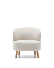 Load image into Gallery viewer, Ulit armchair in beige chenille with solid beech wood legs in a natural finish - image 4