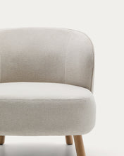 Load image into Gallery viewer, Ulit armchair in beige chenille with solid beech wood legs in a natural finish - image 7