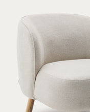 Load image into Gallery viewer, Ulit armchair in beige chenille with solid beech wood legs in a natural finish - image 8