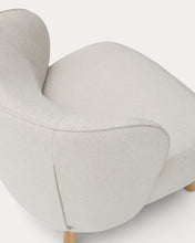 Load image into Gallery viewer, Ulit armchair in beige chenille with solid beech wood legs in a natural finish - image 9