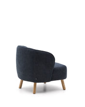 Load image into Gallery viewer, Ulit armchair in blue-grey chenille with solid beech wood legs in a natural finish - image 3