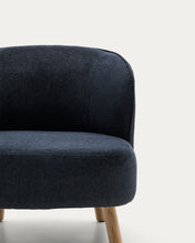 Load image into Gallery viewer, Ulit armchair in blue-grey chenille with solid beech wood legs in a natural finish - image 8