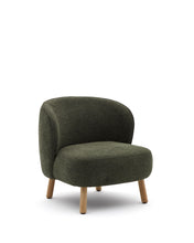 Load image into Gallery viewer, Ulit armchair in green chenille with solid beech wood legs in a natural finish - image 2
