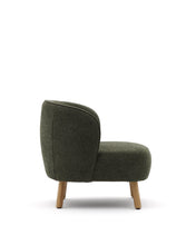 Load image into Gallery viewer, Ulit armchair in green chenille with solid beech wood legs in a natural finish - image 4