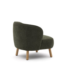 Load image into Gallery viewer, Ulit armchair in green chenille with solid beech wood legs in a natural finish - image 5
