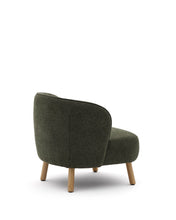 Load image into Gallery viewer, Ulit armchair in green chenille with solid beech wood legs in a natural finish - image 6