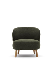 Load image into Gallery viewer, Ulit armchair in green chenille with solid beech wood legs in a natural finish - image 8