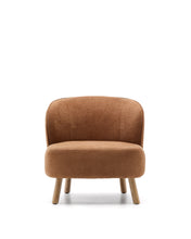 Load image into Gallery viewer, Ulit armchair in terracotta chenille with solid beech wood legs in a natural finish - image 8