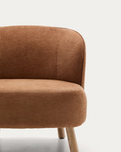 Load image into Gallery viewer, Ulit armchair in terracotta chenille with solid beech wood legs in a natural finish - image 11