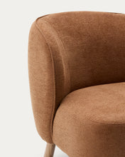 Load image into Gallery viewer, Ulit armchair in terracotta chenille with solid beech wood legs in a natural finish - image 12