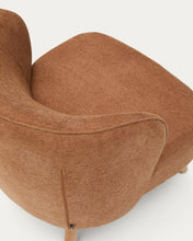 Load image into Gallery viewer, Ulit armchair in terracotta chenille with solid beech wood legs in a natural finish - image 13