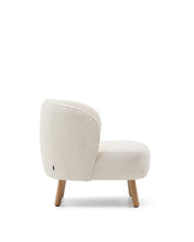 Load image into Gallery viewer, Ulit armchair in white bouclé with solid beech wood legs in a natural finish - image 4