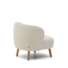 Load image into Gallery viewer, Ulit armchair in white bouclé with solid beech wood legs in a natural finish - image 5