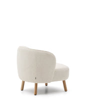Load image into Gallery viewer, Ulit armchair in white bouclé with solid beech wood legs in a natural finish - image 6