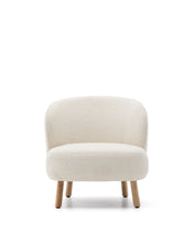 Load image into Gallery viewer, Ulit armchair in white bouclé with solid beech wood legs in a natural finish - image 7