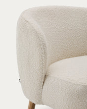 Load image into Gallery viewer, Ulit armchair in white bouclé with solid beech wood legs in a natural finish - image 11