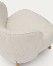 Load image into Gallery viewer, Ulit armchair in white bouclé with solid beech wood legs in a natural finish - image 12