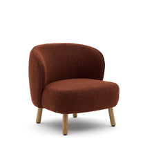 Load image into Gallery viewer, Ulit armchair in terracotta bouclé with solid beech wood legs in a natural finish