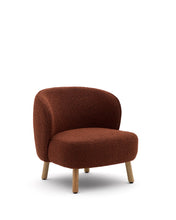 Load image into Gallery viewer, Ulit armchair in terracotta bouclé with solid beech wood legs in a natural finish - image 2