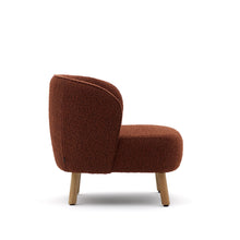 Load image into Gallery viewer, Ulit armchair in terracotta bouclé with solid beech wood legs in a natural finish - image 3