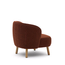 Load image into Gallery viewer, Ulit armchair in terracotta bouclé with solid beech wood legs in a natural finish - image 5
