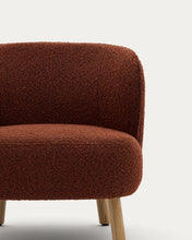 Load image into Gallery viewer, Ulit armchair in terracotta bouclé with solid beech wood legs in a natural finish - image 11