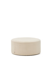Load image into Gallery viewer, Kaeli footrest with removable cover in ecru bouclé Ø 90 cm