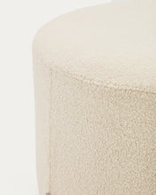 Load image into Gallery viewer, Kaeli footrest with removable cover in ecru bouclé Ø 90 cm - image 5