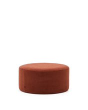 Load image into Gallery viewer, Kaeli footrest with removable cover in terracotta bouclé Ø 90 cm