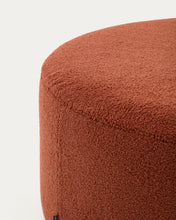 Load image into Gallery viewer, Kaeli footrest with removable cover in terracotta bouclé Ø 90 cm - image 5