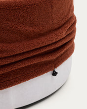 Load image into Gallery viewer, Kaeli footrest with removable cover in terracotta bouclé Ø 90 cm - image 6
