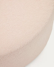 Load image into Gallery viewer, Kaeli footrest with removable cover in pink bouclé Ø 90 cm - image 2
