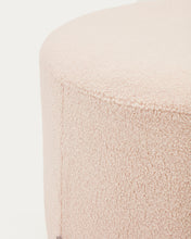 Load image into Gallery viewer, Kaeli footrest with removable cover in pink bouclé Ø 90 cm - image 3