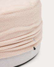 Load image into Gallery viewer, Kaeli footrest with removable cover in pink bouclé Ø 90 cm - image 4