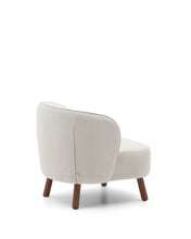 Load image into Gallery viewer, Ulit armchair in beige chenille with solid ash wood legs with walnut finish - image 3