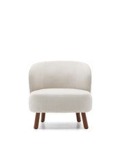Load image into Gallery viewer, Ulit armchair in beige chenille with solid ash wood legs with walnut finish - image 4