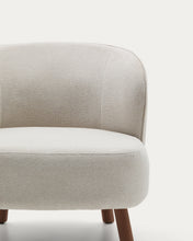 Load image into Gallery viewer, Ulit armchair in beige chenille with solid ash wood legs with walnut finish - image 5